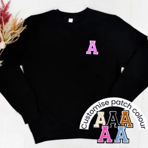 Patch 22 Adults Black Initial Sweatshirt postpartum clothes sale