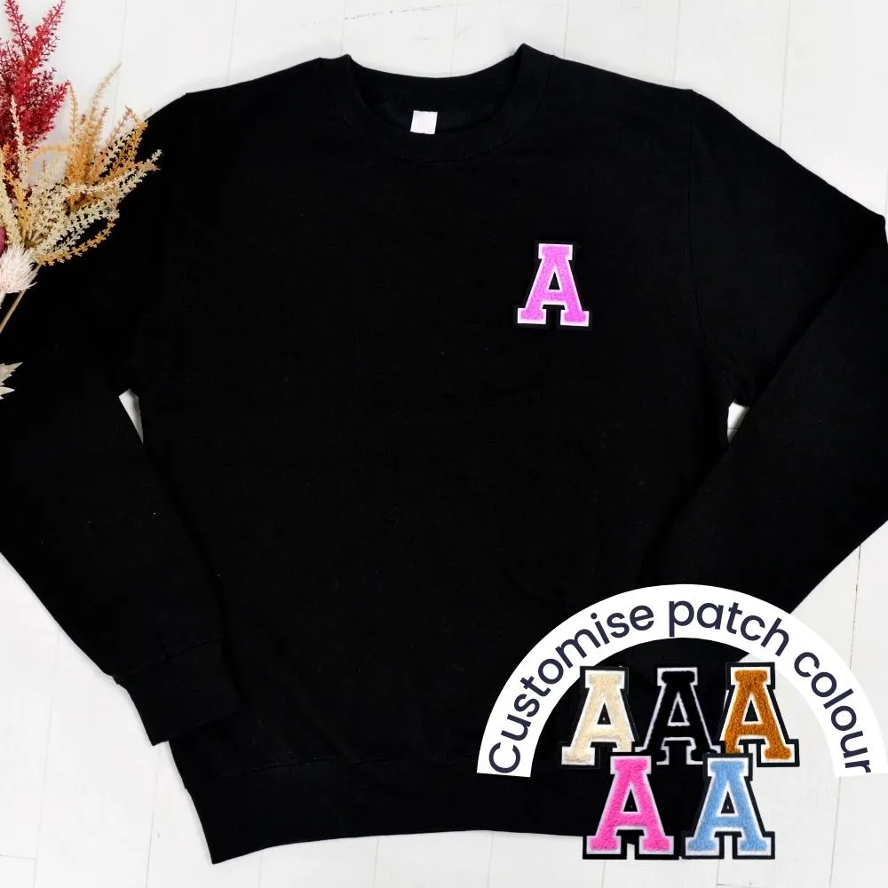 Patch 22 Adults Black Initial Sweatshirt postpartum clothes sale