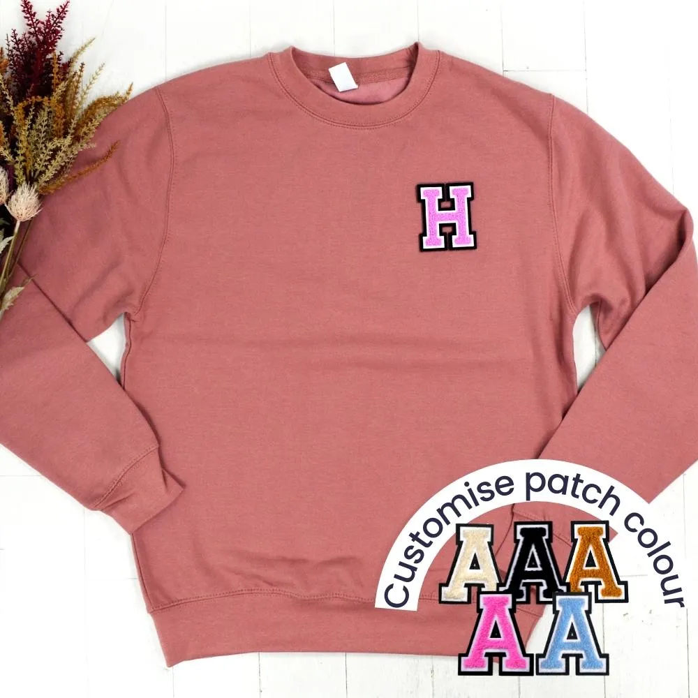 Patch 22 Adults Dusty Pink Initial Sweatshirt