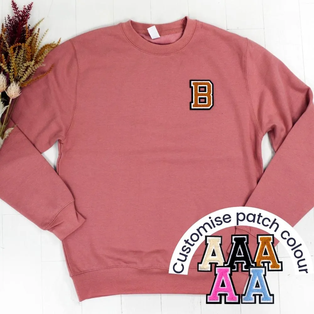 Patch 22 Adults Dusty Pink Initial Sweatshirt