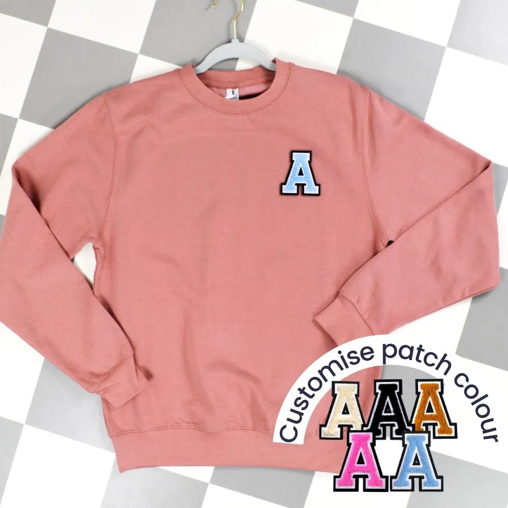 Patch 22 Adults Dusty Pink Initial Sweatshirt