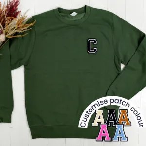Patch 22 Adults Military Green Initial Sweatshirt postpartum clothes sale