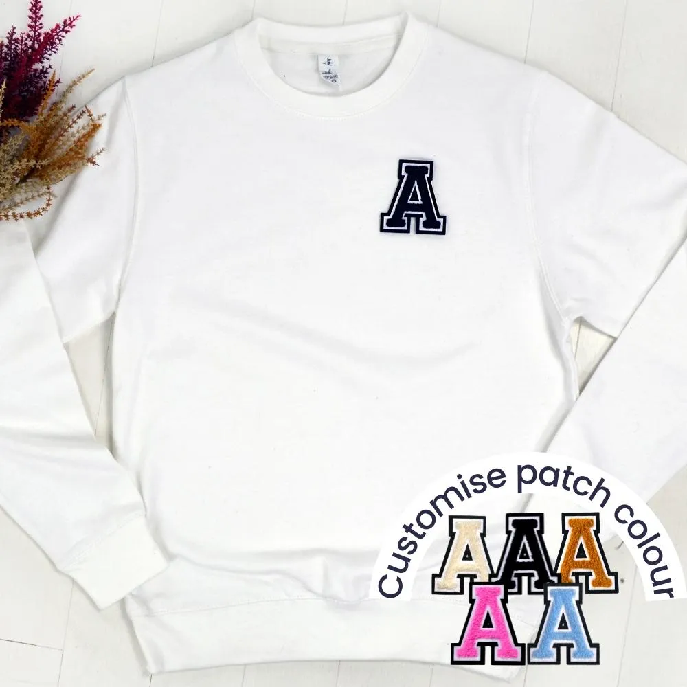 Patch 22 Adults White Initial Sweatshirt