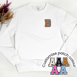 Patch 22 Adults White Initial Sweatshirt postpartum clothes sale