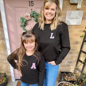 Patch 22 Black Matching Initial Sweatshirts girls skirts clearance