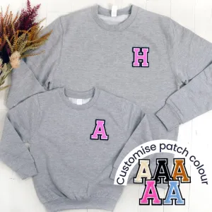 Patch 22 Heather Grey Matching Initial Sweatshirts boys fashion clearance