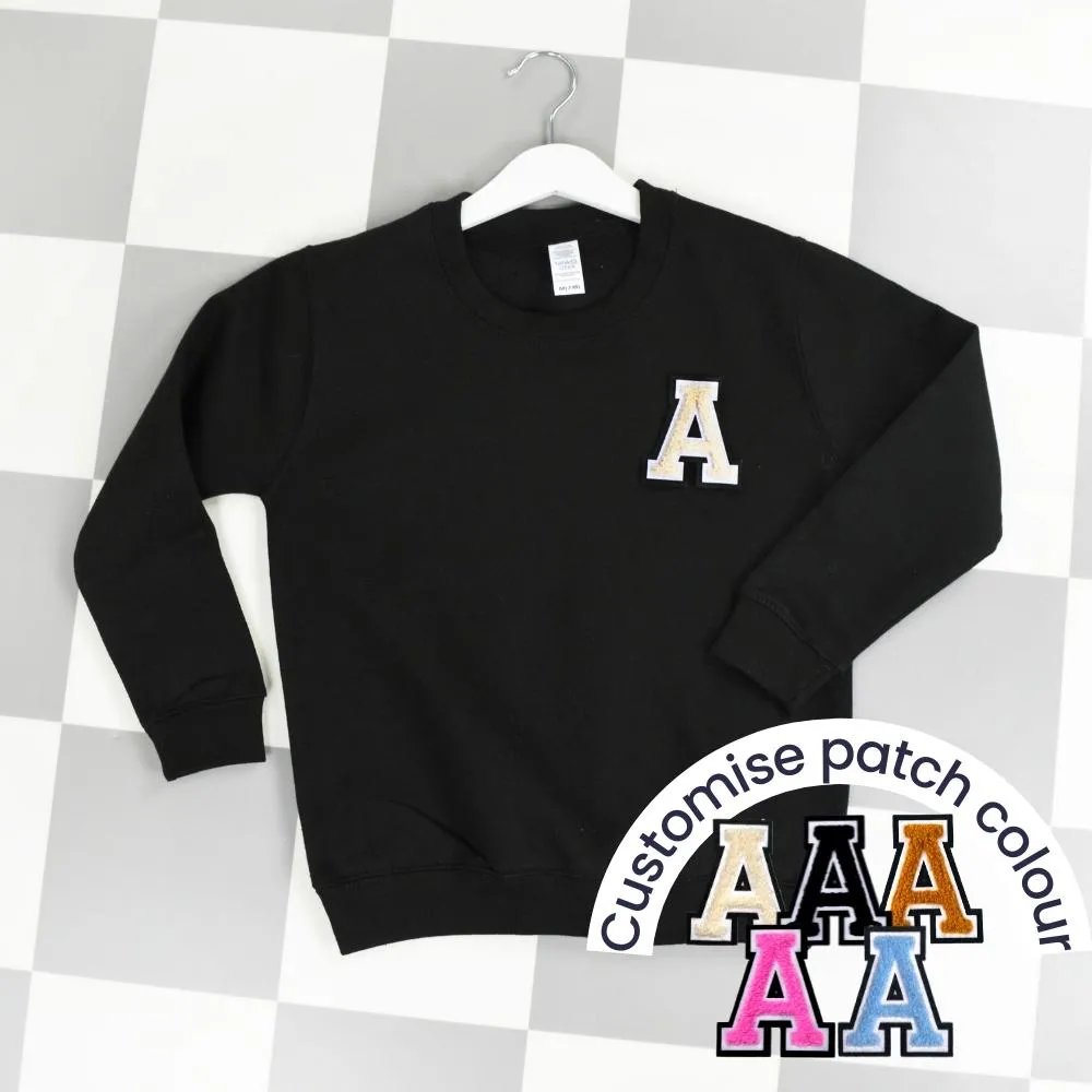 Patch 22 Kids Black Initial Sweatshirt