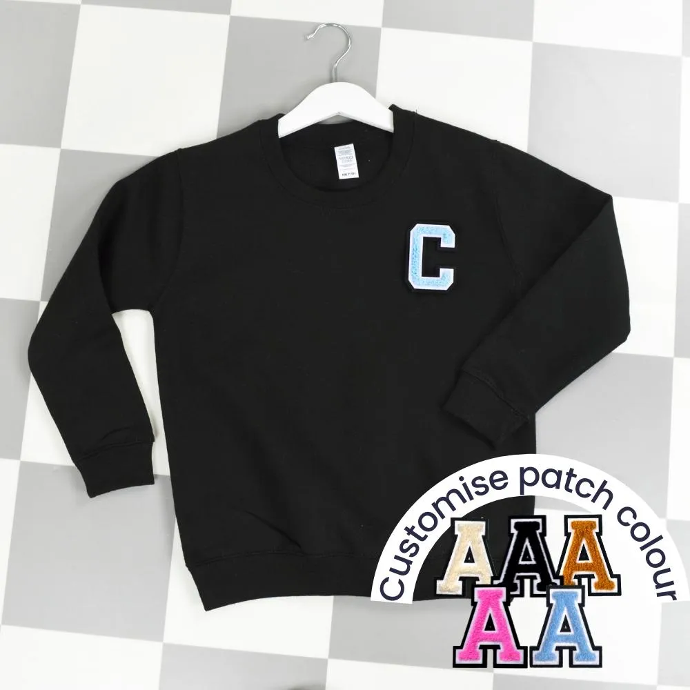 Patch 22 Kids Black Initial Sweatshirt