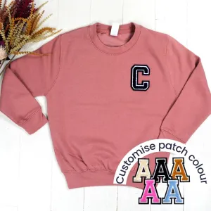 Patch 22 Kids Dusty Pink Initial Sweatshirt boys fashion clearance