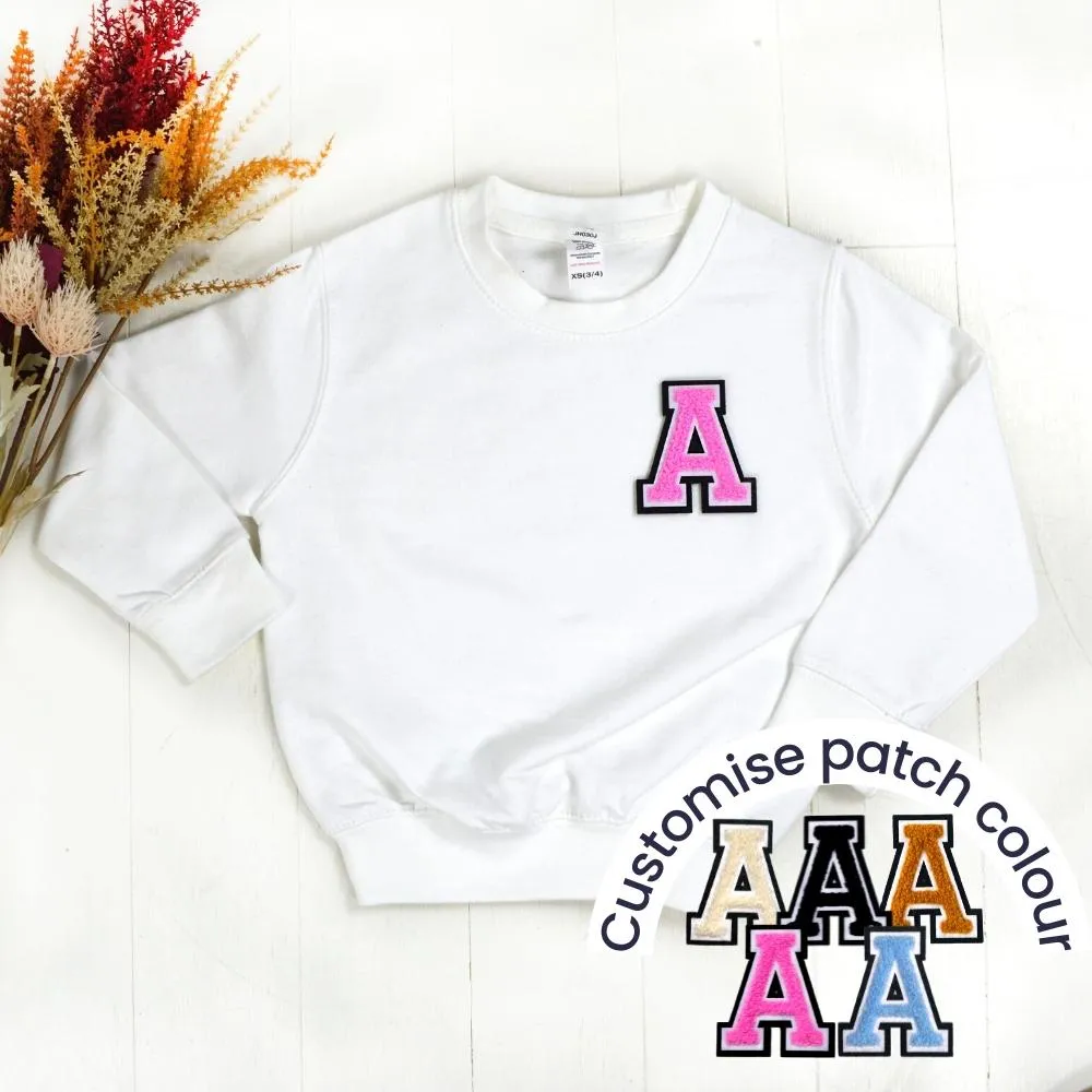 Patch 22 Kids White Initial Sweatshirt