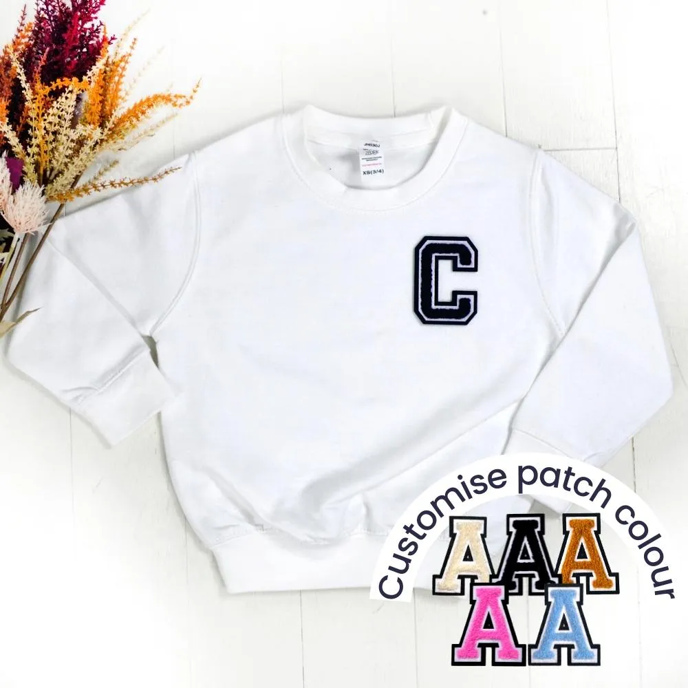 Patch 22 Kids White Initial Sweatshirt