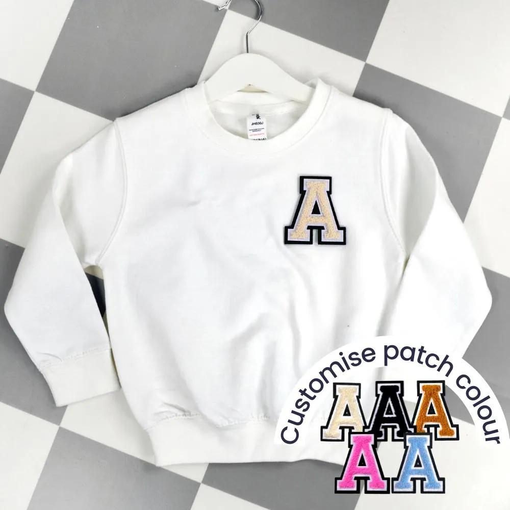 Patch 22 Kids White Initial Sweatshirt