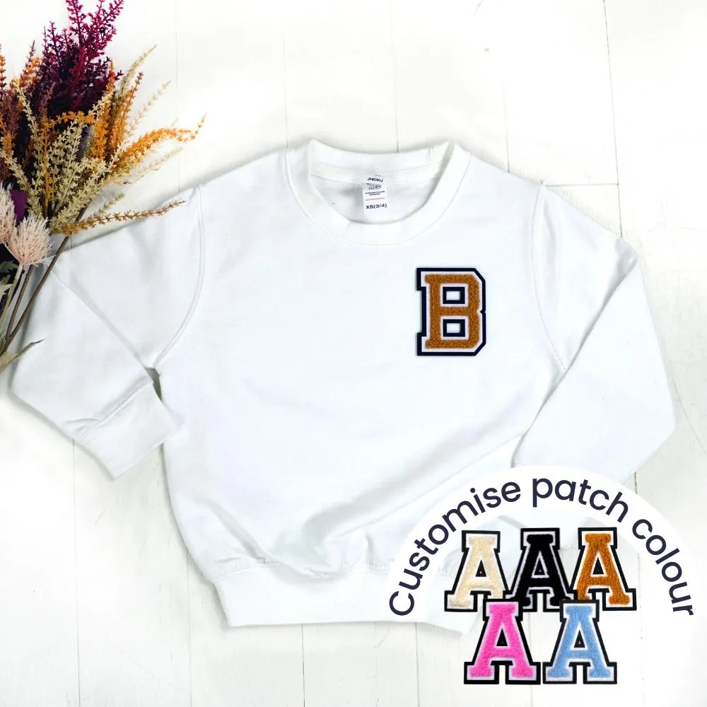 Patch 22 Kids White Initial Sweatshirt boys fashion clearance