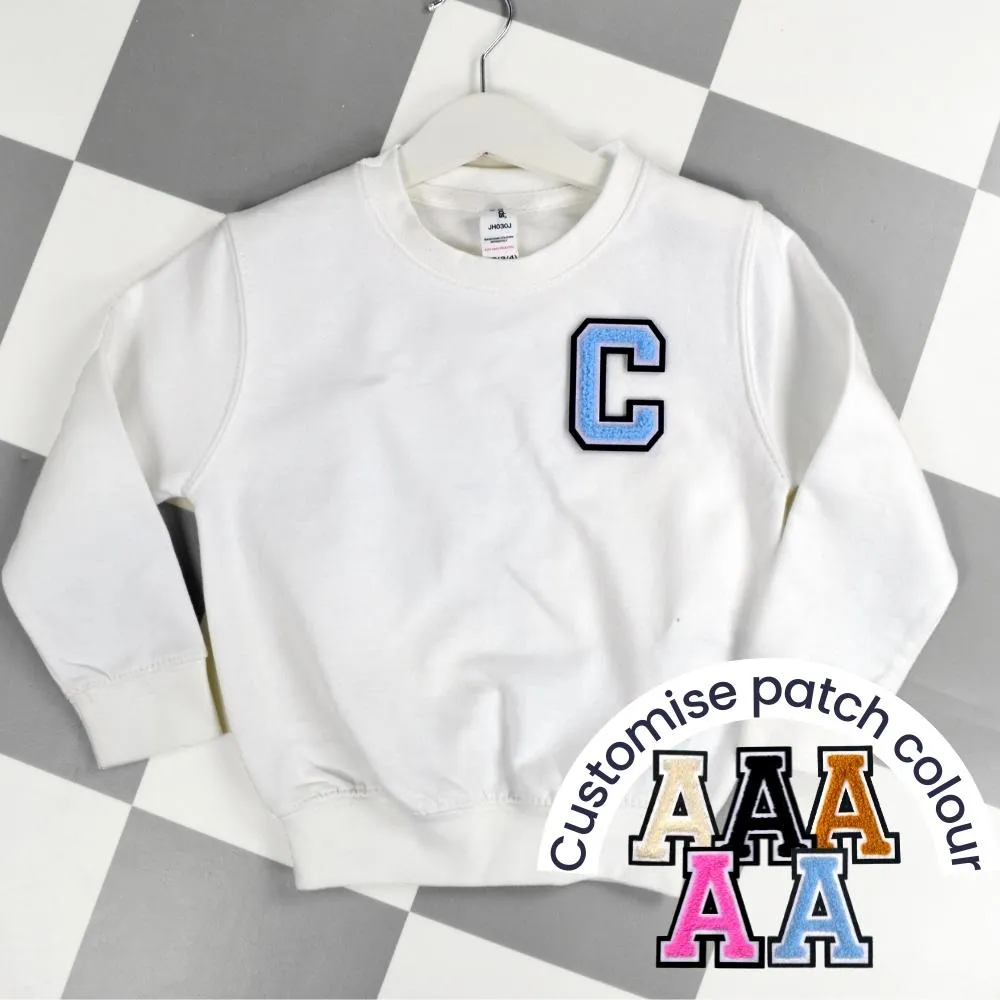 Patch 22 Kids White Initial Sweatshirt