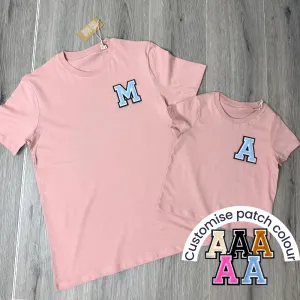 Patch 22 Matching Initial T-Shirts- Petal Rose discount mum dresses