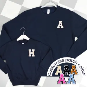 Patch 22 Navy Matching Initial Sweatshirts boys fashion clearance