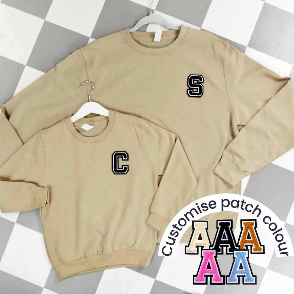 Patch 22 Sand Matching Initial Sweatshirts