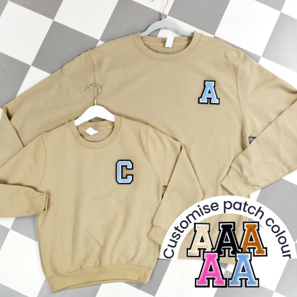 Patch 22 Sand Matching Initial Sweatshirts