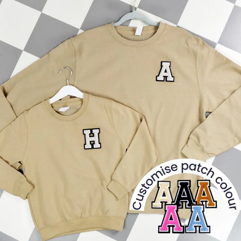 Patch 22 Sand Matching Initial Sweatshirts