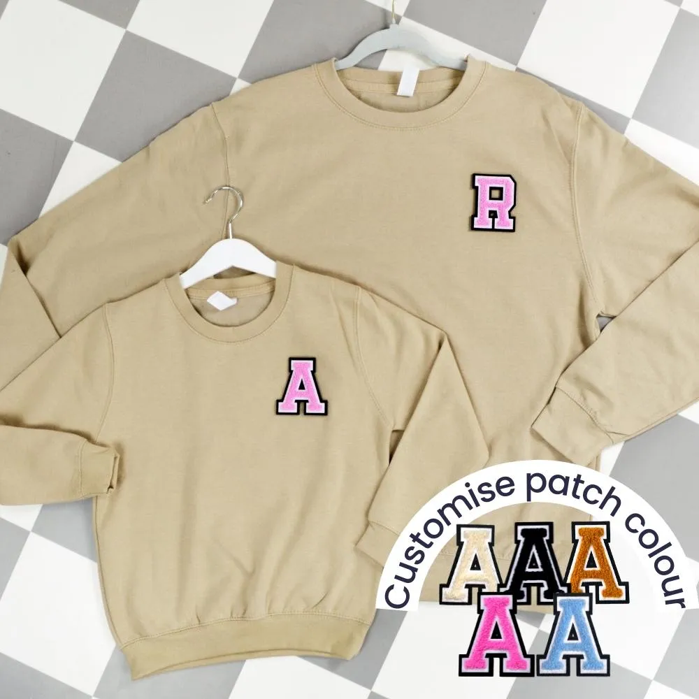Patch 22 Sand Matching Initial Sweatshirts