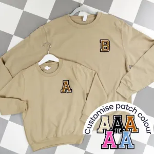 Patch 22 Sand Matching Initial Sweatshirts girls skirts clearance