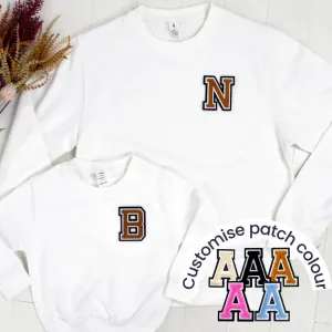 Patch 22 White Matching Initial Sweatshirts boys fashion clearance