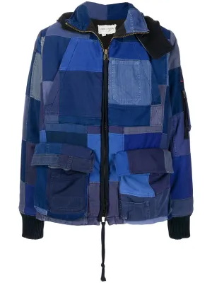 Patchwork-Design Coat mens coats discount