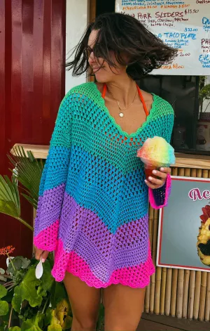 Paula V Neck Pullover ~ Chevron Streifen Häkelarbeit