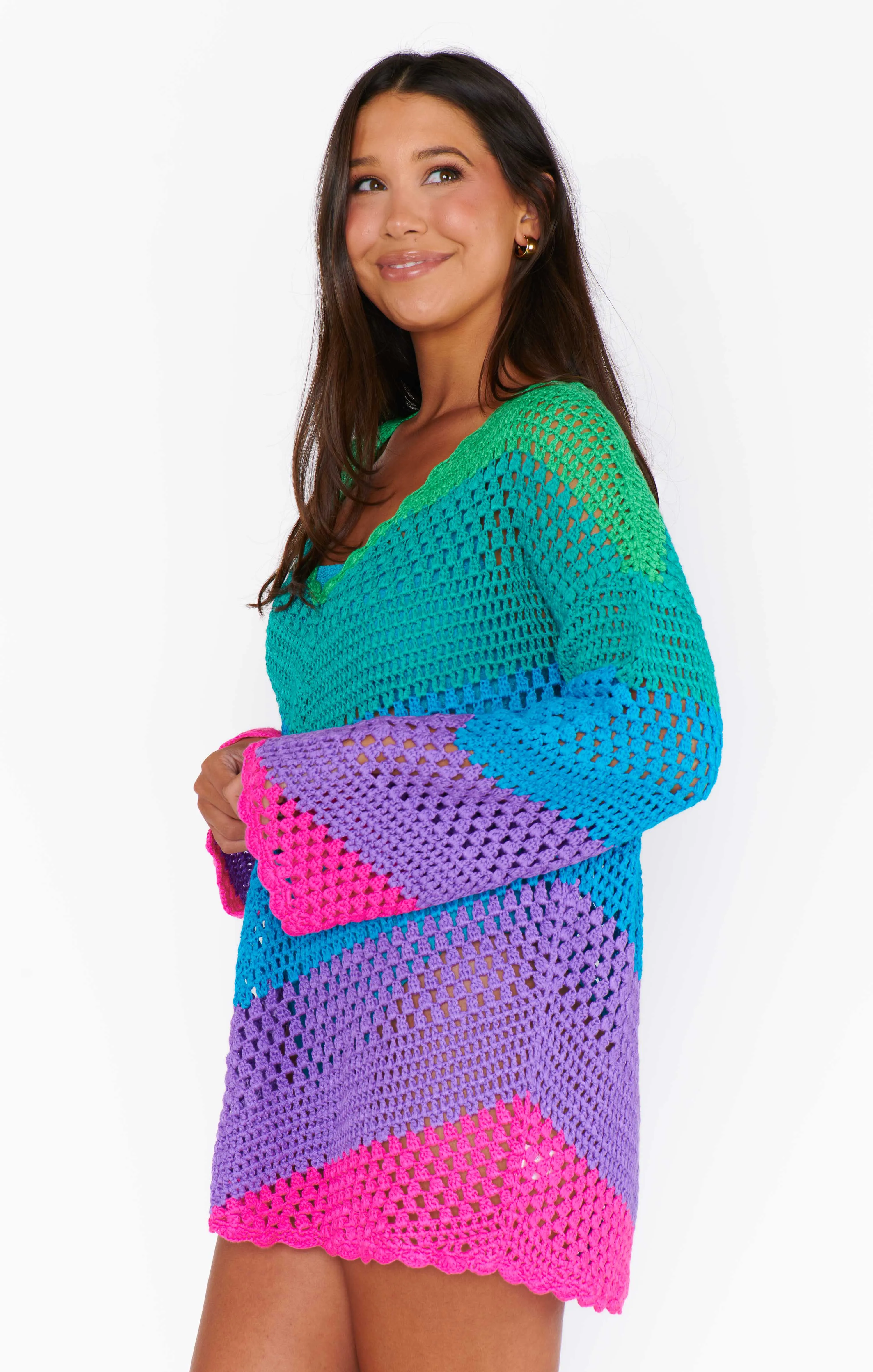 Paula V Neck Pullover ~ Chevron Streifen Häkelarbeit