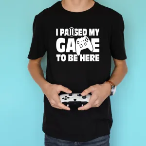 Paused My Game To Be Here Black T-Shirt boys apparel promo code