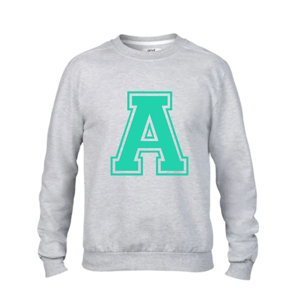 Personalised Adult & Kid Big Initial Matching Sweatshirts Grey (MRK X)