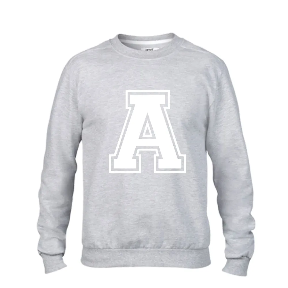 Personalised Adult & Kid Big Initial Matching Sweatshirts Grey (MRK X)