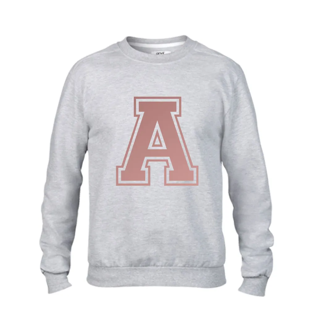 Personalised Adult & Kid Big Initial Matching Sweatshirts Grey (MRK X)