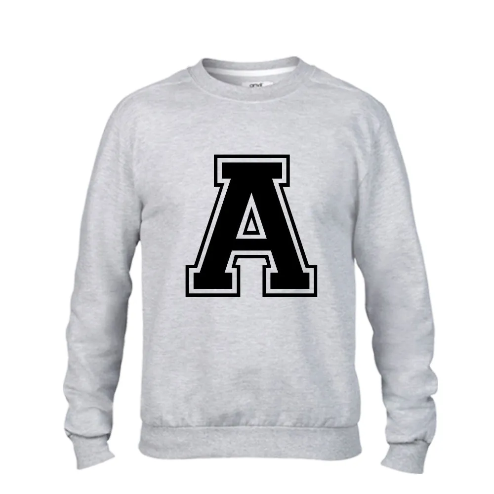 Personalised Adult & Kid Big Initial Matching Sweatshirts Grey (MRK X)