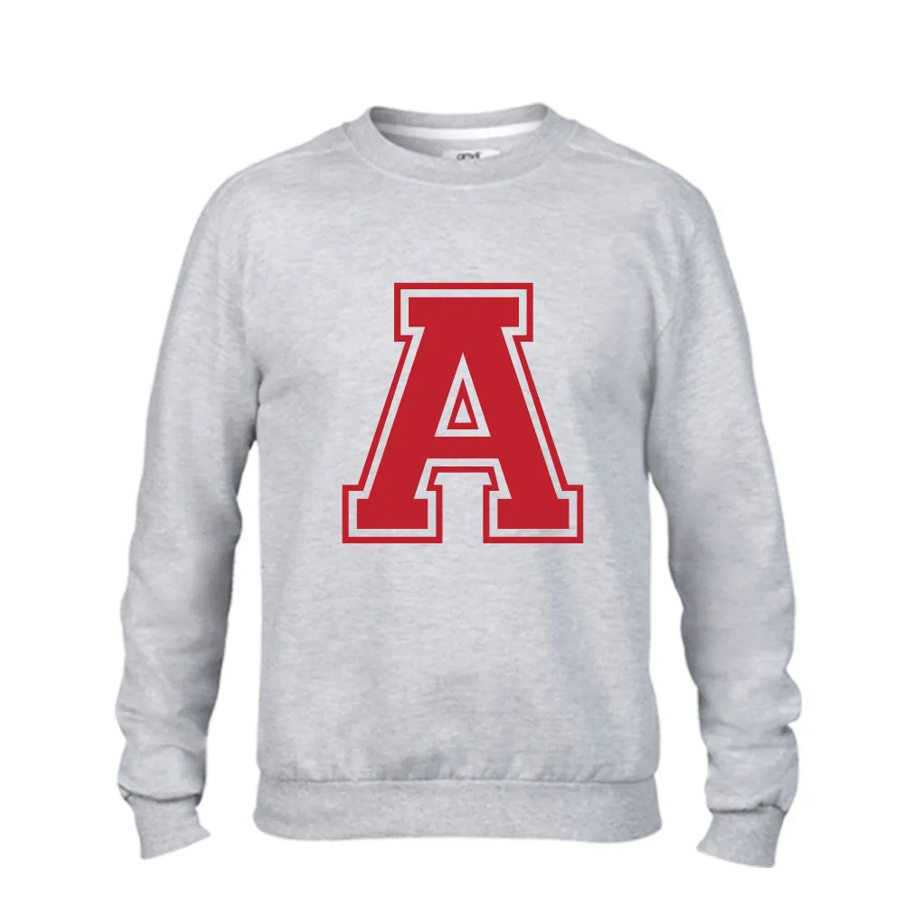 Personalised Adult & Kid Big Initial Matching Sweatshirts Grey (MRK X)