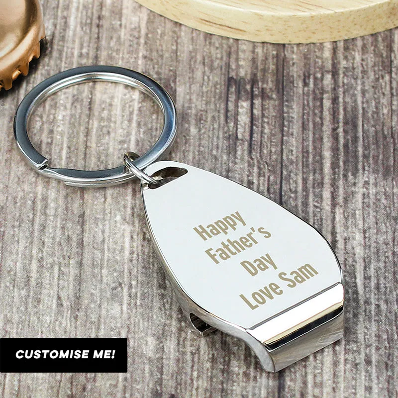 Personalised Any Message Bottle Opener Keyring (MRK-iD)