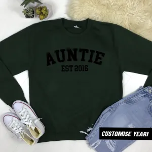 Personalised Auntie Established Varsity Sweatshirts (MRK X) nursing bras sale
