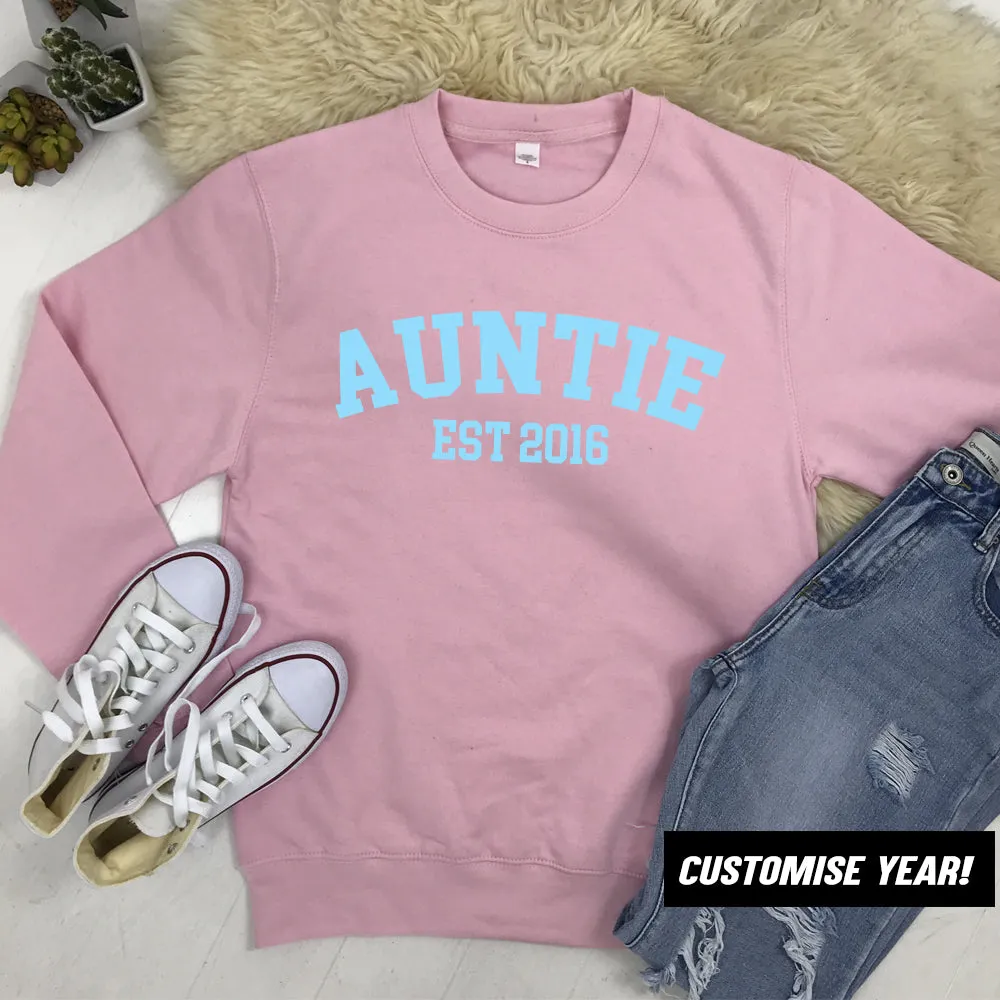 Personalised Auntie Established Varsity Sweatshirts (MRK X)