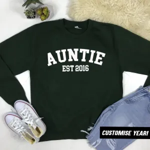 Personalised Auntie Established Varsity Sweatshirts (MRK X) nursing bras sale