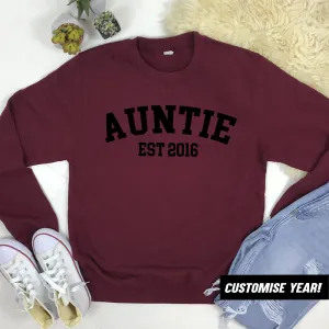 Personalised Auntie Established Varsity Sweatshirts (MRK X) nursing bras sale