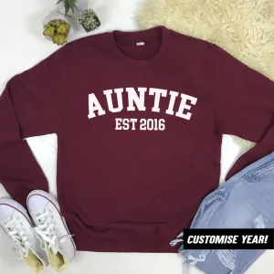 Personalised Auntie Established Varsity Sweatshirts (MRK X) nursing bras sale