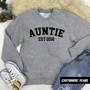 Personalised Auntie Established Varsity Sweatshirts (MRK X) nursing bras sale