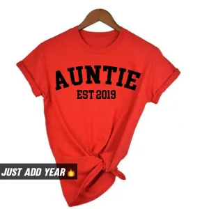 Personalised Auntie Established Varsity T-Shirt (MRK X) nursing bras sale