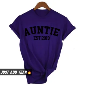 Personalised Auntie Established Varsity T-Shirt (MRK X) nursing bras sale