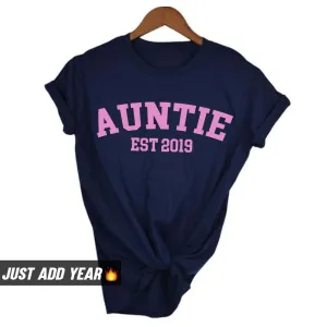Personalised Auntie Established Varsity T-Shirt (MRK X) nursing bras sale