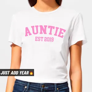 Personalised Auntie Established Varsity T-Shirt (MRK X) nursing bras sale