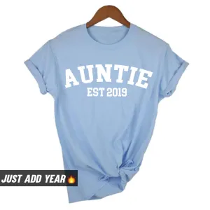 Personalised Auntie Established Varsity T-Shirt (MRK X) nursing bras sale