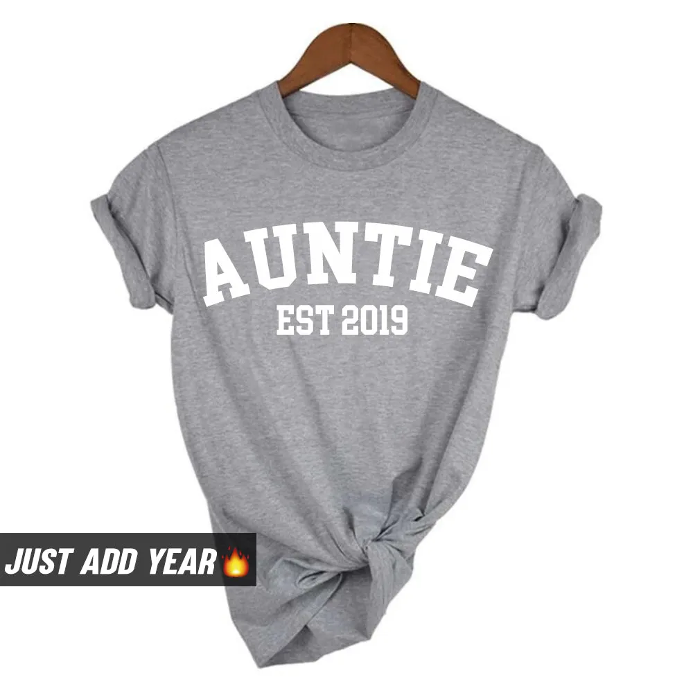 Personalised Auntie Established Varsity T-Shirt (MRK X)