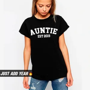 Personalised Auntie Established Varsity T-Shirt (MRK X) nursing bras sale