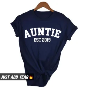 Personalised Auntie Established Varsity T-Shirt (MRK X) nursing bras sale